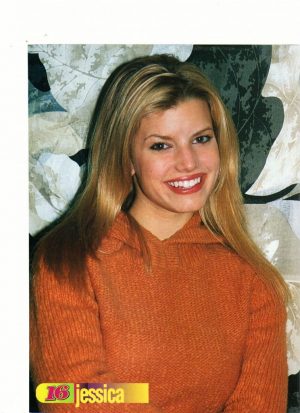 Jessica Simpson teen magazine pinup orange sweater 16 magazine