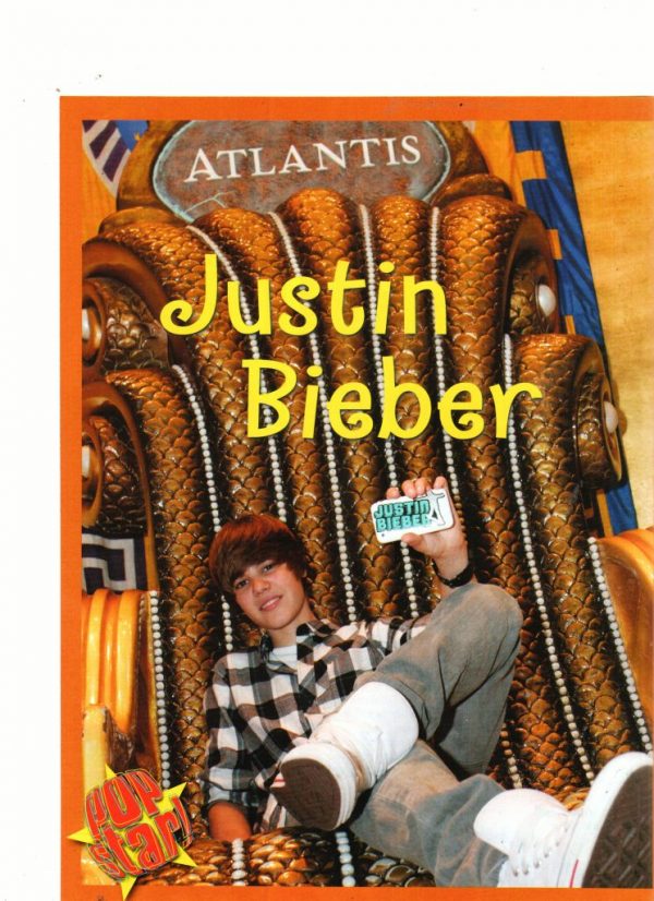 Justin Bieber teen magazine pinup huge chair Pop Star