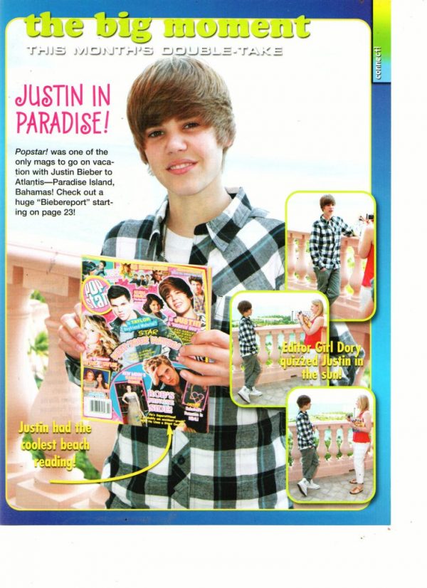 Justin Bieber teen magazine teen magazine pinup holding a Pop Star magazine