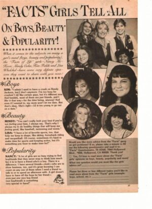 Nancy Mckeon teen magazine clipping facts girls tell all