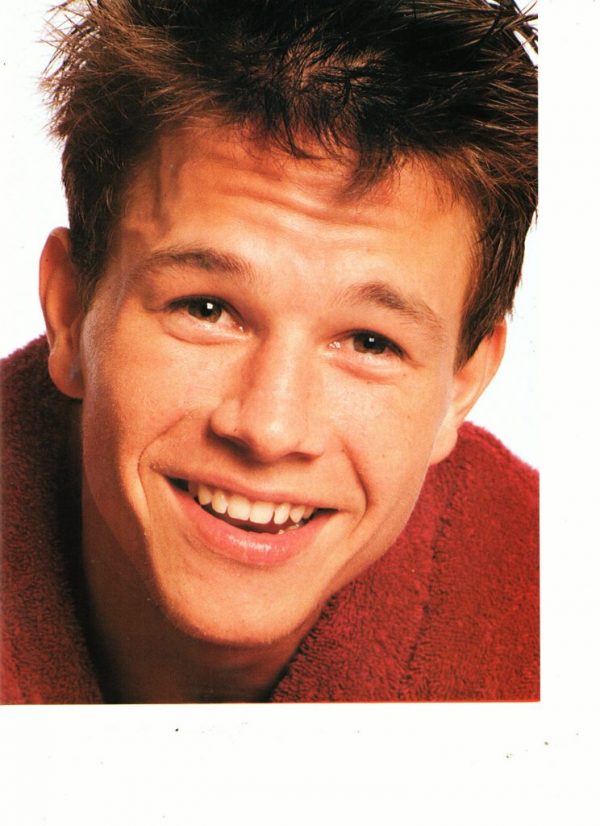 Marky Mark Wahlberg teen magazine pinup red bathrobe close up