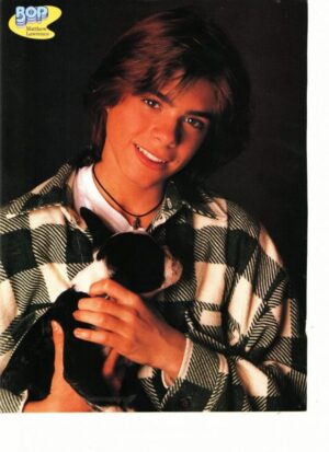 Matthew Lawrence teen magazine pinup holding a puppy Bop