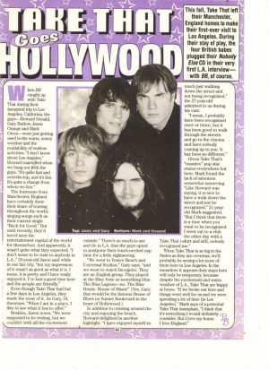 Take That teen magazine clipping goes to Hollywood Bop