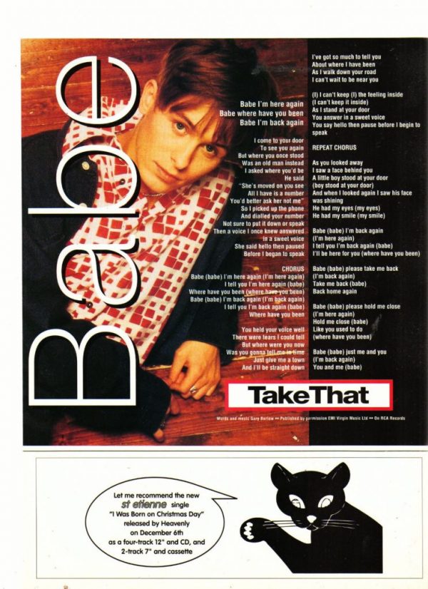 Take That teen magazine pinup Babe Uk mag