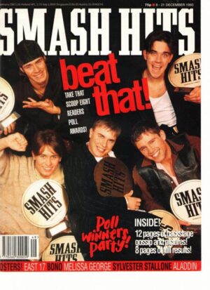 Take That teen magazine pinup Smash Hits magazine Cover only