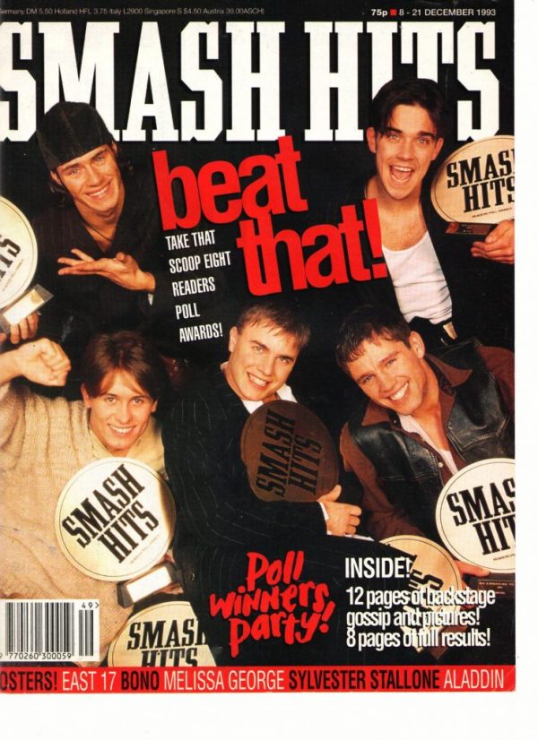 Take That teen magazine pinup Smash Hits magazine Cover only