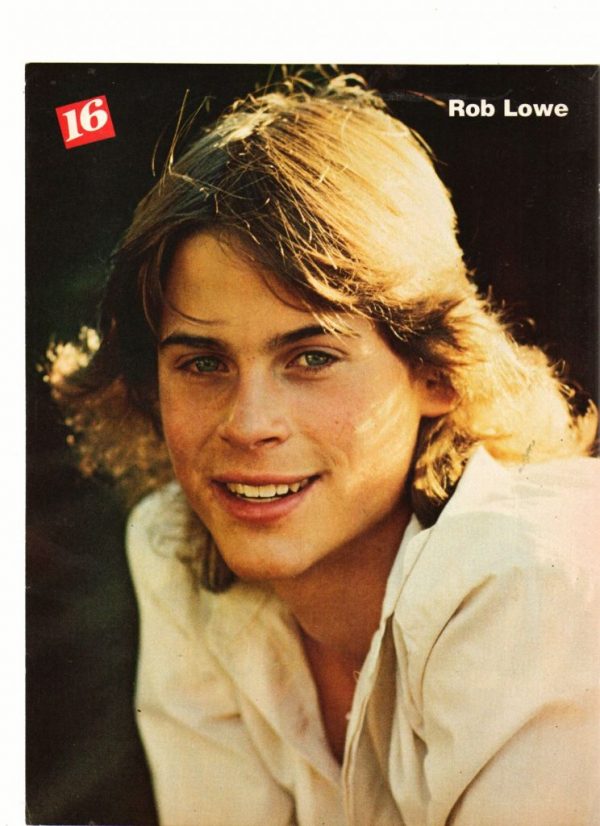 Rob Lowe long hair white shirt younger days