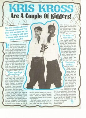 Kris Kross teen magazine clipping are a couple of kidders BB