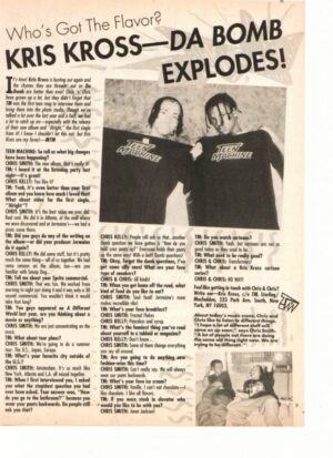 Kris Kross teen magazine clipping Da Bomb Exploded Teen Machine