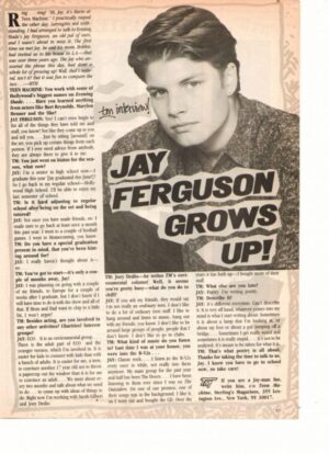 Jay Ferguson teen magazine clipping grows up Teen Machine