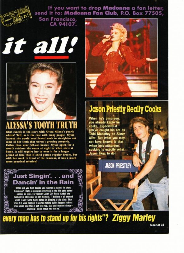 Madonna Jason Priestley Alyssa Milano news