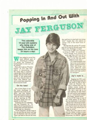 Jay Ferguson teen magazine clipping popping in and out Bop