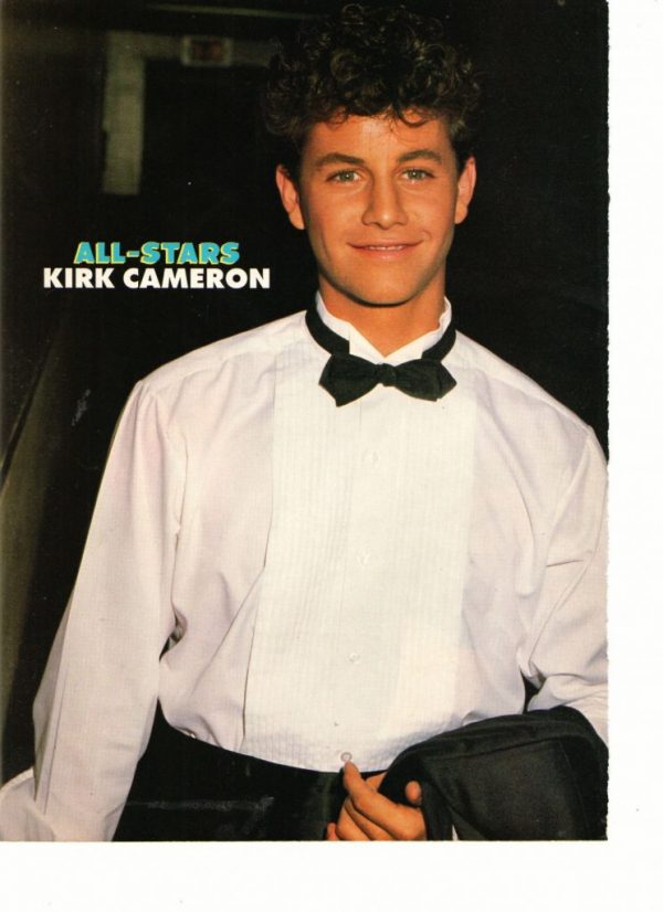 Kirk Cameron teen magazine pinup black tie tux All-Stars