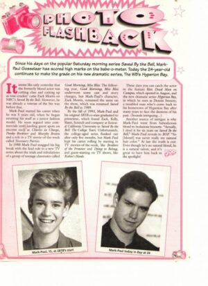 Mark Paul Gosselaar teen magazine clipping photo flashback age 15