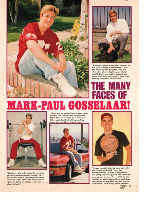 Mark Paul Gosselaar teen magazine clipping many faces