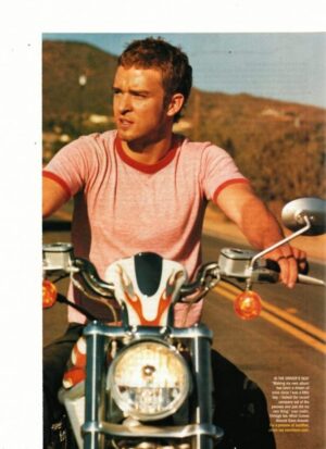 Justin Timberlake Nsync teen magazine pinup riding a motorcycle