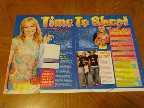 Hilary Duff teen magazine clipping time to shop