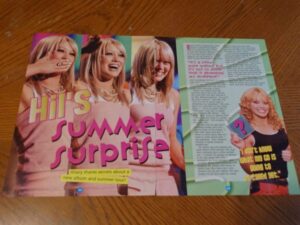 Hilary Duff teen magazine clipping summer surprise