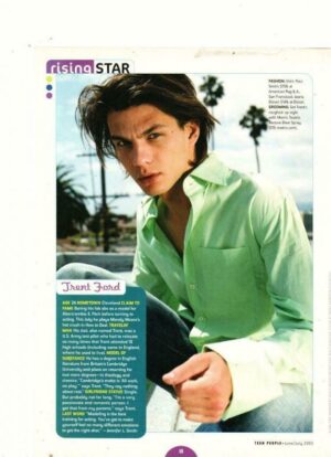 Trent Ford teen magazine pinup clipping How to Deal green shirt Teen People