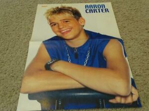 Aaron Carter teen magazine poster clipping blue shirt muscles Bravo Crush on you