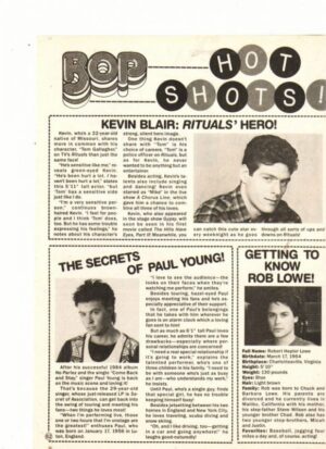 Paul King Rob Lowe Kevin Blair teen magazine pinup secrets Bop hot shoots
