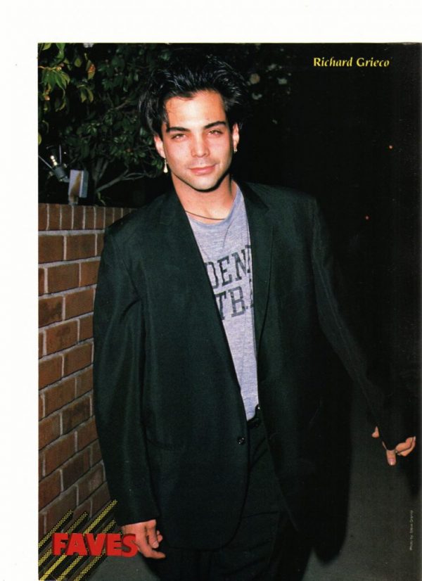 Richard Grieco teen magazine pinup brick wall night time Faves magazine