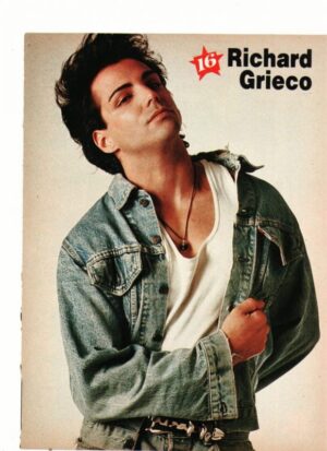 Richard Grieco Mickey Mouse Club teen magazine pinup hug me please jean jacket 16 magazine