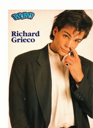 Richard Grieco black dress jacket hand nose