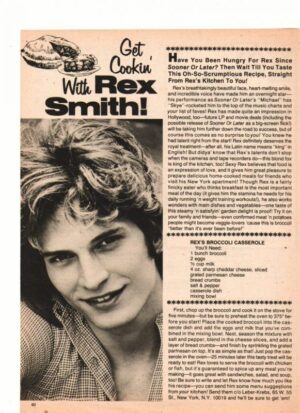 Rex Smith teen magazine clipping get cooking with Rex