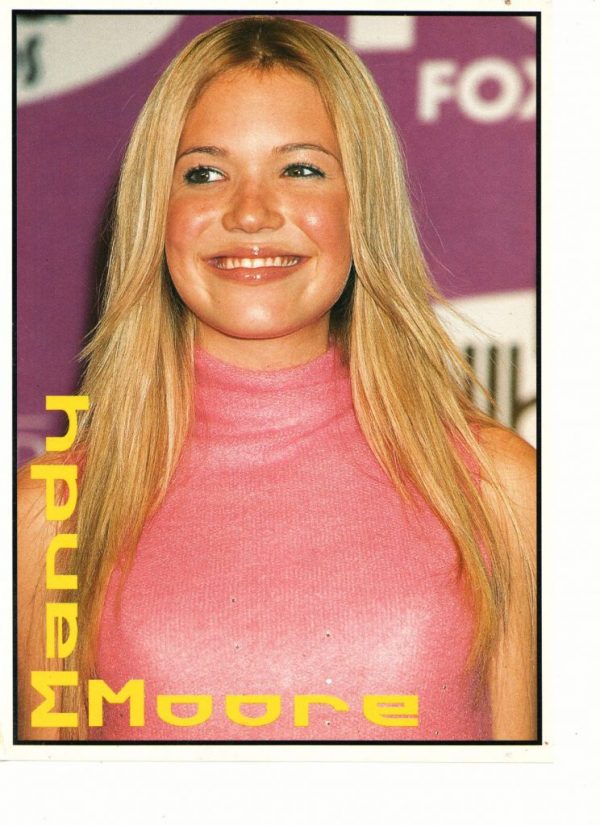 Mandy Moore teen magazine pinup pink shirt Celebrity Insider