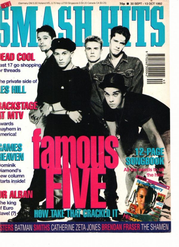 Take That teen magazine pinup Smash Hits Cover Only