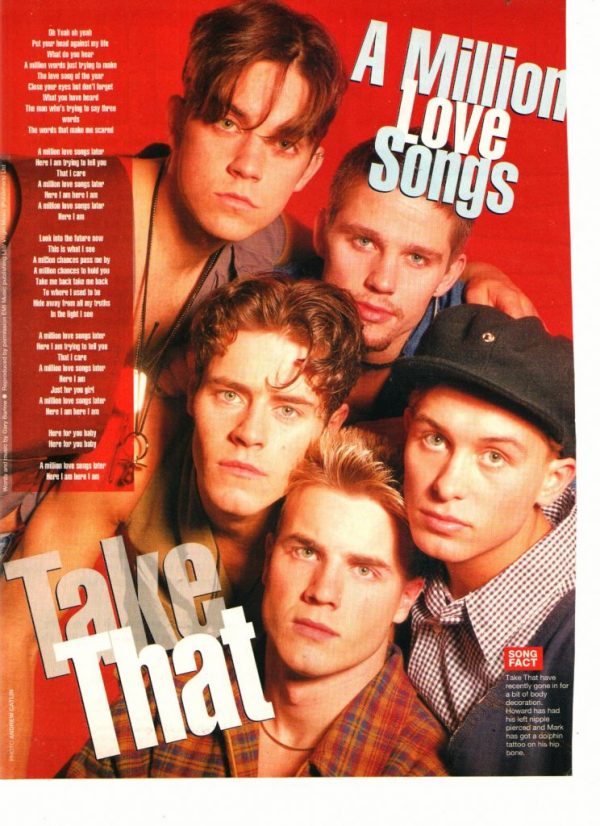 Take That teen magazine pinup A million Love songs