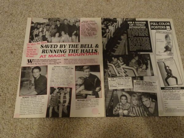 Saved by the Bell New Class running the Balls teen magazine clipping magic mountain