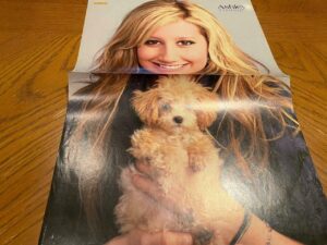 Ashley Tisdale teen poster magazine clipping Popcorn poster puppy