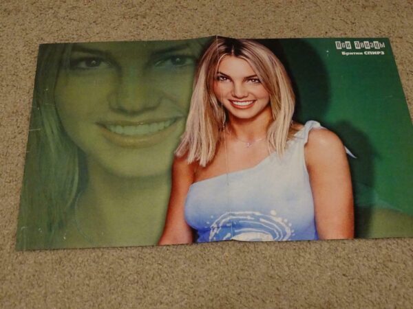 Britney Spears Five Abs teen magazine poster clipping blue shirt Teen Beat Bop