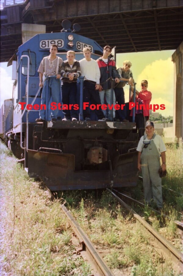 Backstreet Boys train prefame 90's pop ground pix vintage