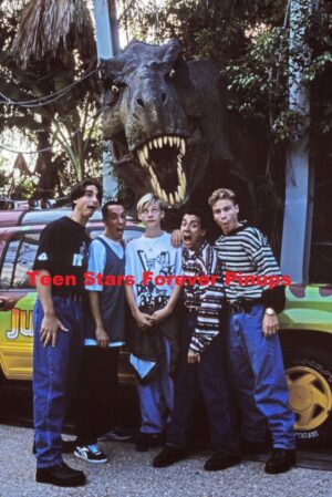 Backstreet Boys 4x6 or 8x10 photo pre fame 1994 Jurassic Park scary faces Universal Studios