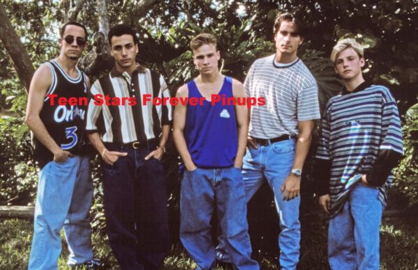 Backstreet Boys 4x6 or 8x10 photo pre fame 1994 outside sports shirt muscles