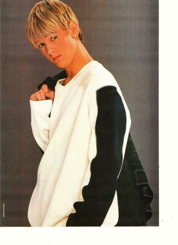Aaron Carter teen magazine pinup clipping jacket behind him Crush on you Bop