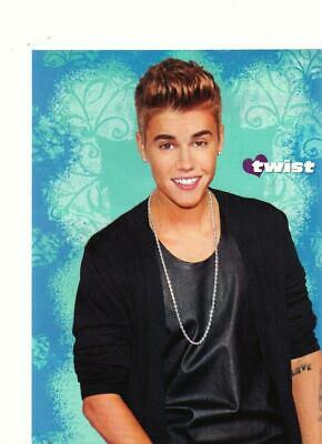 Justin Bieber teen magazine pinup clipping tattoo shiny shirt Twist spiked hair