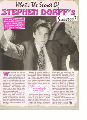 Stephen Dorff teen magazine clipping success BB