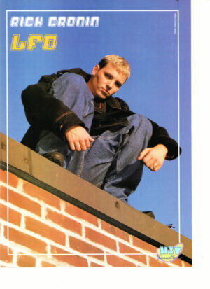 LFO Rich Cronin teen magazine pinup squatting on a brick wall Hit Sensation