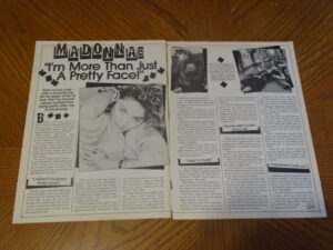 Madonna teen magazine clipping I'm more than a pretty face Bop