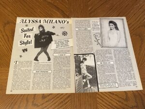 Alyssa Milano teen magazine clipping suited for style Bop 2 page