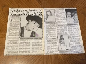 Alyssa Milano teen magazine clipping sparkling passion 2 page Bop