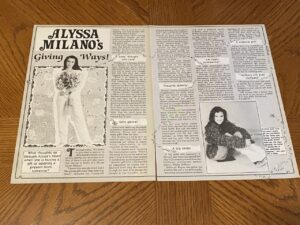 Alyssa Milano teen magazine clipping giving ways Bop 2 page