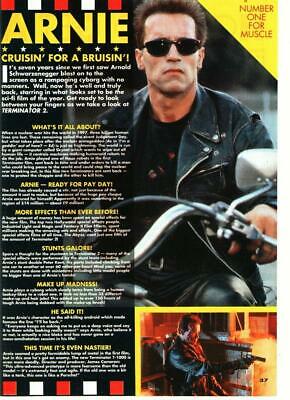 Arnold Schwarzenegger teen magazine pinup clipping Terminator 2 action star