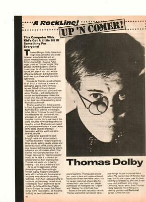 Thomas Dolby teen magazine pinup clipping Rockline The Golden Age of Wireless