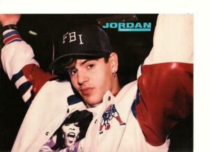 Jordan Knight teen magazine pinup clipping New Kids on the block leaning back