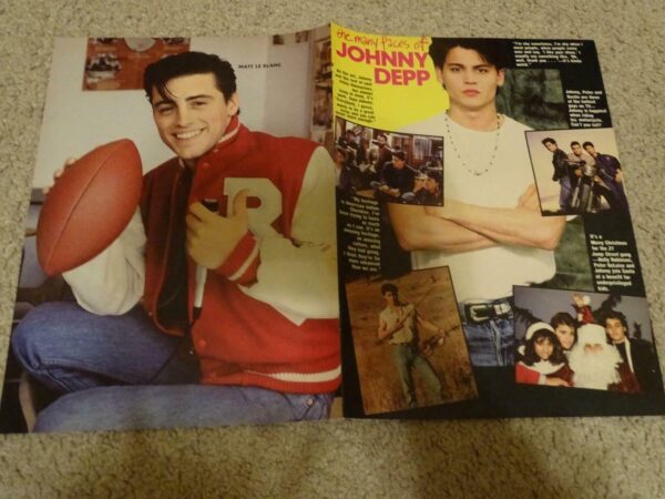 Johnny Depp Matt Leblanc teen magazine poster clipping football Friends